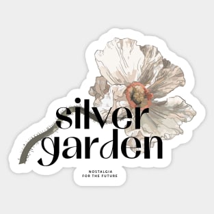 White Flower and Silver garden quote Sticker